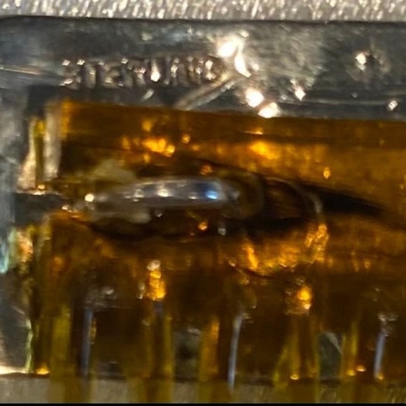 Vintage Native American Sterling Silver Turquoise and Multi Stone Hair Comb - Picture 3 of 5